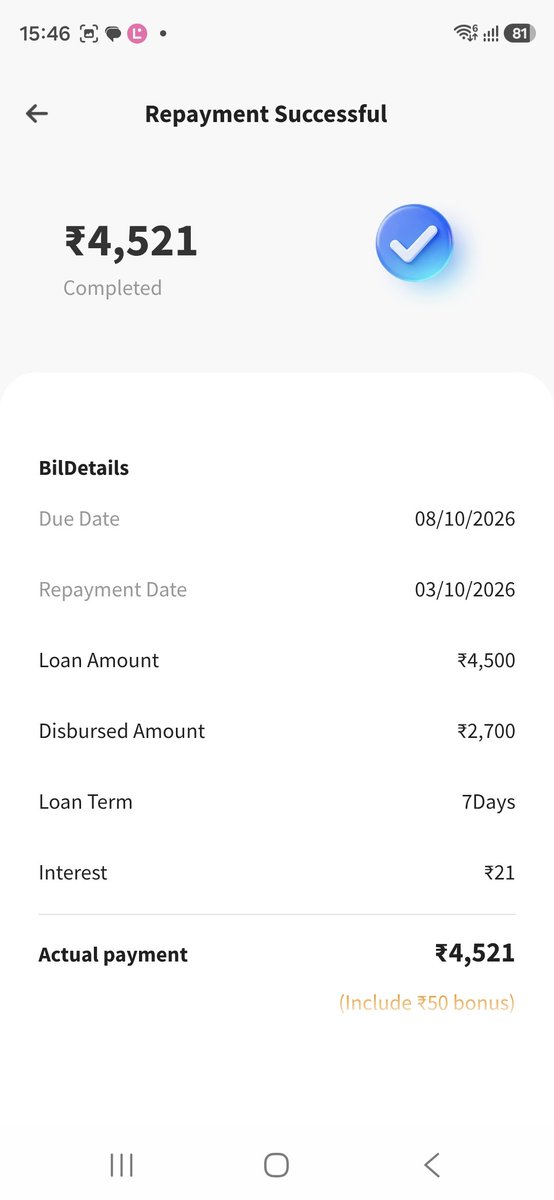 aarvindksingh's tweet photo. @RBI @RBI Lendori App: ₹2,700 loan disbursed, but ₹4,521 repayment demanded within 7 days. RBI should strictly investigate such digital loan apps and protect borrowers from excessive charges.
#Lendori #RBI #DigitalLending #LoanApp #LoanFraud https://t.co/8YD9VVIlvp