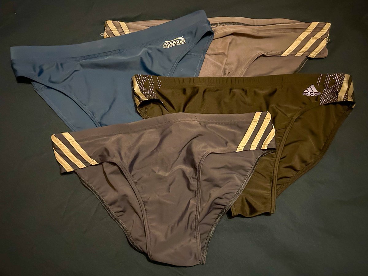 MenSpeedos's tweet photo. In a world of men wearing boardshorts in the late ’90s and early 2000s, my dad normalised wearing Speedos. He wore them with such confidence that they never seemed unusual to me - they were just what guys should wear. These are 4 of his from back then - classic and sporty styles. https://t.co/xJUb6SBZub
