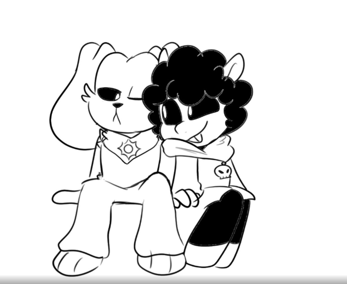 Alpha_Wolfster's tweet photo. "This counts right?" by @_cloudyskyy_ 

Welp, my list, my rules. So this counts.

#Dogday #babachops #Sunskull #SmilingCritters #NightmareCritters #SunSkullTober https://t.co/Jkr9yPoXva