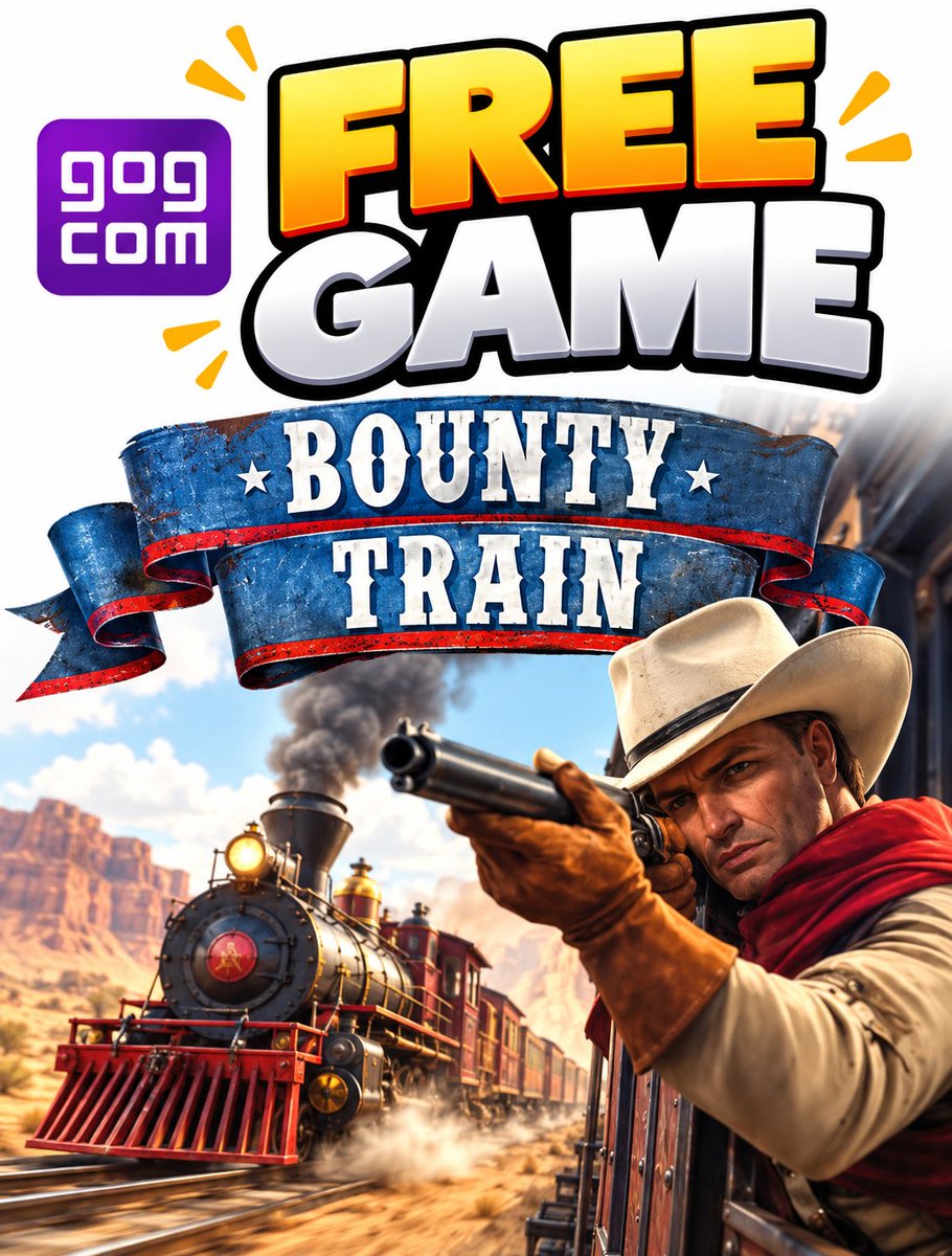 Universe11001's tweet photo. 🎮🔥 FREE GAME ON GOG! 😍
🤠 Bounty Train is FREE to claim! 🚂💨
🎁 Claim it and keep it in your library!
⏳ Ends October 5, 2026 — 1 PM UTC
🔗 https://t.co/rvbHRT5OLW
Grab it before the offer ends! 🚀🔥
#GOG #FreeGame #BountyTrain #Gaming #PCGaming #GameDeals https://t.co/dTY71Jwf8m