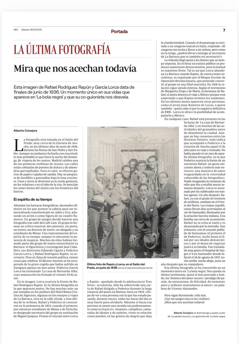 alberconejero's tweet photo. Hace unas semanas escribí este texto sobre la última fotografía conservada de Federico García Lorca y Rafael Rodríguez Rapún: https://t.co/mplFNeHYJU