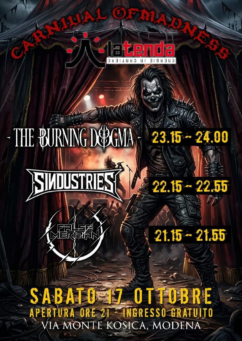 METALWAVEItaly's tweet photo. CARNIVAL MADNESS: gli orari dell'evento #metalwave #carnivalmadness #TheBurningDogma #Sindustries #FalseMeridian https://t.co/ReRvK6R3zF