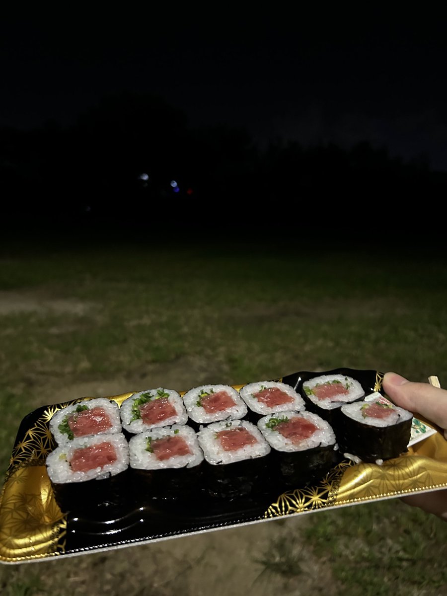ryukan2020's tweet photo. 暗すぎる公園で、独り寿司を食う。 https://t.co/KscjKNGAQ5