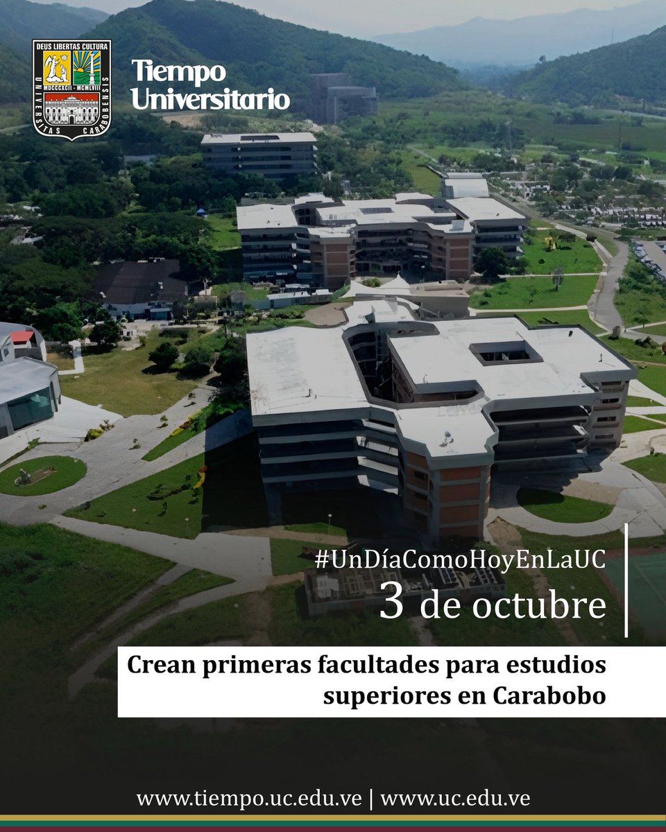 UCarabobo's tweet photo. #Un Día Como HoyEnLaUC de 1874 se crean las facultades de Ciencias Filosóficas, Ciencias Exactas, Ciencias Políticas y Ciencias Médicas del Colegio Nacional de Carabobo, decretado en 1833 y con el cuual inician los estudios superiores en la @UCarabobo. #UC https://t.co/ia2h297ISF