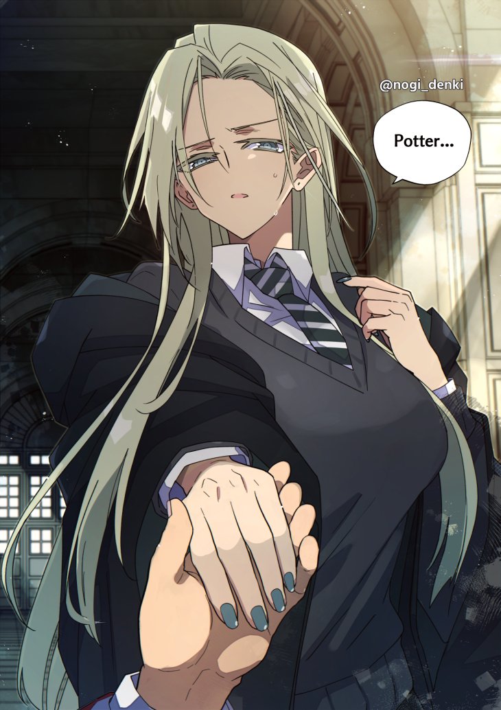 nogi_denki's tweet photo. 女の子のマルフォイ（Malfoy）を描きました
私は普段オールバック男性のTSばかり描いています
ゆえにこれは仕方のないことなのです
嘘だと思うなら私の画像欄を一度ご照覧あれ https://t.co/s6C49VMXIH