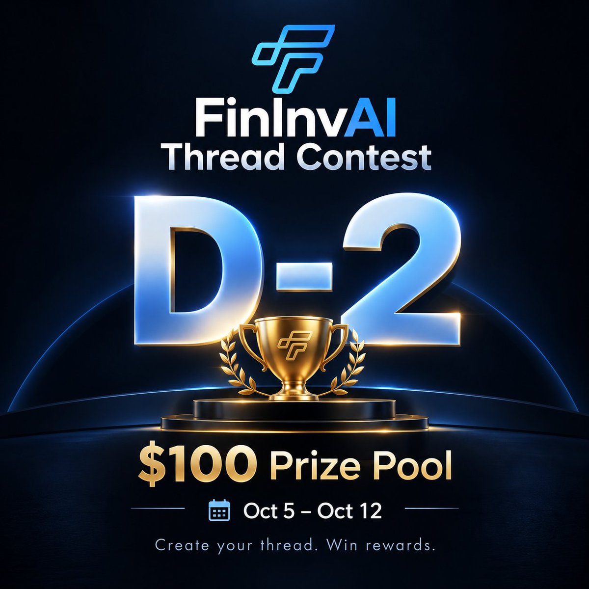 fininvai's tweet photo. D-2 ⏳ FinInvAI Thread Contest is almost here.
Got ideas about AI-powered crypto market monitoring?
Now’s the time to turn them into a thread.
🏆 Prize pool: $100
📅 Oct 5 – Oct 12
📍 Follow @fininvai and join https://t.co/3ChX90ORdS
When the contest starts, submit your entry by quoting this post.
Stay ready. 🧵🔥