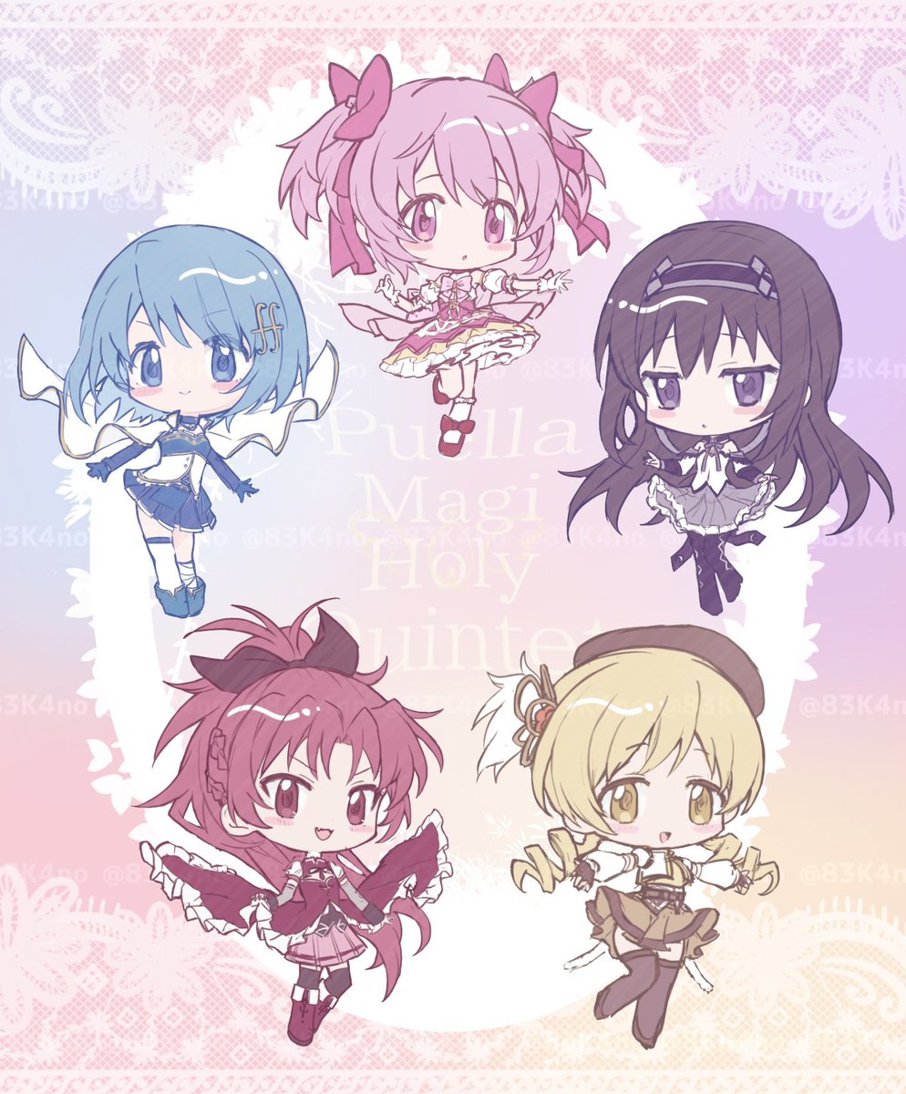 83K4no's tweet photo. Puella Magi Holy Quintet！ https://t.co/4I6VujD5wX