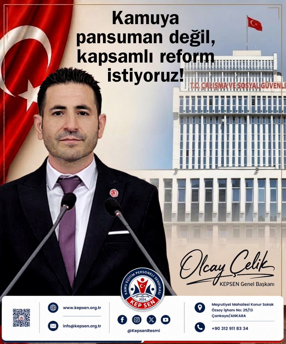 KepsenResmi's tweet photo. MEMURUN TALEPLERİNİ KARŞILAMAYAN, SORUNLARI PANSUMAN TEDBİRLERLE GEÇİŞTİREN ÇÖZÜMLERİ KABUL ETMİYORUZ!
 
❌ Yardımcı Hizmetler Sınıfı Genel İdari ve Teknik Hizmetler Sınıfına geçirilmeden kamu reformunu kabul etmiyoruz!
❌ Üniversiteler arası merkezi tayin sistemi kurulmadan kamu reformunu kabul etmiyoruz!
❌ Liyakat esaslı görevde yükselme ve unvan değişikliği sağlanmadan, mülakat mağduriyetleri sona ermeden kamu reformunu kabul etmiyoruz!
❌ Mobbinge karşı etkin yasal koruma sağlanmadan kamu reformunu kabul etmiyoruz!
❌ Disiplin cezaları yeniden düzenlenmeden ve geçmiş mağduriyetler giderilmeden kamu reformunu kabul etmiyoruz!
 ❌ Usulsuz yetkilendirilmeler sonlandırılmadan kamu reformunu kabul etmiyoruz!
❌ Büyükşehirlerde görev yapan memurlara büyükşehir tazminatı verilmeden kamu reformunu kabul etmiyoruz!
❌ Sözleşmeli personele gerçek iş güvencesi sağlanmadan kamu reformunu kabul etmiyoruz!
❌ Koruma ve güvenlik personeline gece nöbet farkı verilmeden kamu reformunu kabul etmiyoruz!
❌ Eş durumu, sağlık ve öğrenim mazereti tayinlerinin önündeki engeller kaldırılmadan kamu reformunu kabul etmiyoruz!
❌ Statüler arası gelir adaleti sağlanmadan ve sicil affı getirilmeden kamu reformunu kabul etmiyoruz!
Kamu reformu; pansuman değil, köklü çözüm olmalıdır!
#YardımcıHizmetlerSınıfı
@Yusuf__Tekin @mebpgm @YuksekogretimK @erolozvar @batikanaksoy 
@RTErdogan @hasandogan
@eczozgurozel @csgbakanligi @MDervisogluTR @dbdevletbahceli @MevlutCavusoglu
@ErbakanFatih
@cevdetyilmaz @ComezTurhan @gamzetascier @hasanozturkmen
@melih_meric @gamzeilgezdi @aefakibaba @Mahi_Nur @mustafaelitas
@isikhanvedat
@yilmaztunc
@leylasahinusta
@avomerozmen
@abdullahguler_
@MhpTbmmGrubu
@oktay_saral @cenginyurt52
@Mehmetasila19 @DoganBekin
@mehmetucum
@Y_Akdogan
@drsoysal
@farukozcelikgsb
@MKalayci42
@ifarukaksu
@alikeskinkilic
@belginuygur10
@selcukktepeli
@fethigurer @selcukozdag @SalihUzunDr @avidrissahin @abdulhamitgul @memetsimsek
@Cem__Sahin @MehmedAltinoz  @AvBehiye