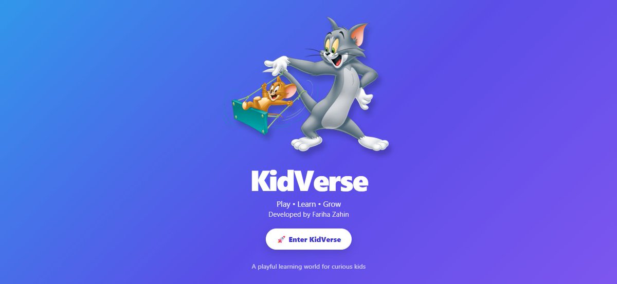 FarihaZahin24's tweet photo. A new ‘KidVerse’ app is now available in my website. 

Link: https://t.co/SExhXOPdoF 

#kidVerse #kidEducationalApps #Kids #Educationalapps #TomAndJerry #apps https://t.co/r0BH49wcK4