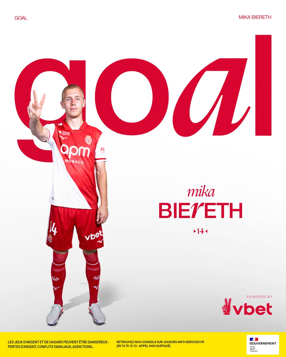 AS_Monaco's tweet photo. 🎯 Le bon centre de Soubeir pour Biereth qui double la mise pour l'ASM !
⏱️ 80’ | 2️⃣-0️⃣ | #ASMPSC https://t.co/nxttaZDPmA