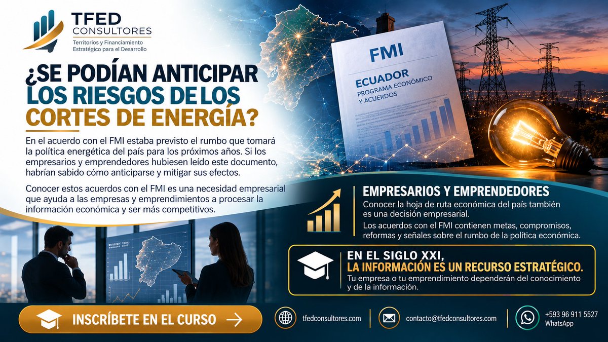 tfedconsultor's tweet photo. Conocer los acuerdos con el FMI, para las empresas y emprendimientos no es una cuestión académica, es una obligación empresarial. Las empresas deben saber que la información es el recurso estratégico más importante en el siglo XXI. La crisis eléctrica se pudo haber anticipado. https://t.co/MROTsSsVky