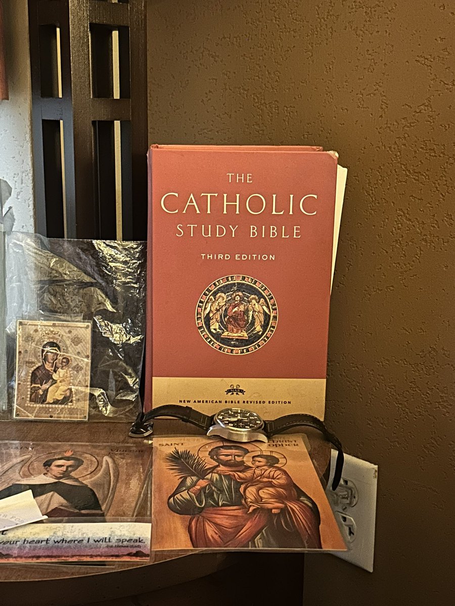 BasedBassie's tweet photo. @Wild_Horse Good to see how many people have sent you recs! Highly recommended the Catholic Study Bible, DM me and I’ll gladly send you one. Has scholarly notes underneath each page which comes in handy for understanding some of the more obscure references. This is mine on TDY https://t.co/LjG2JXsJbp