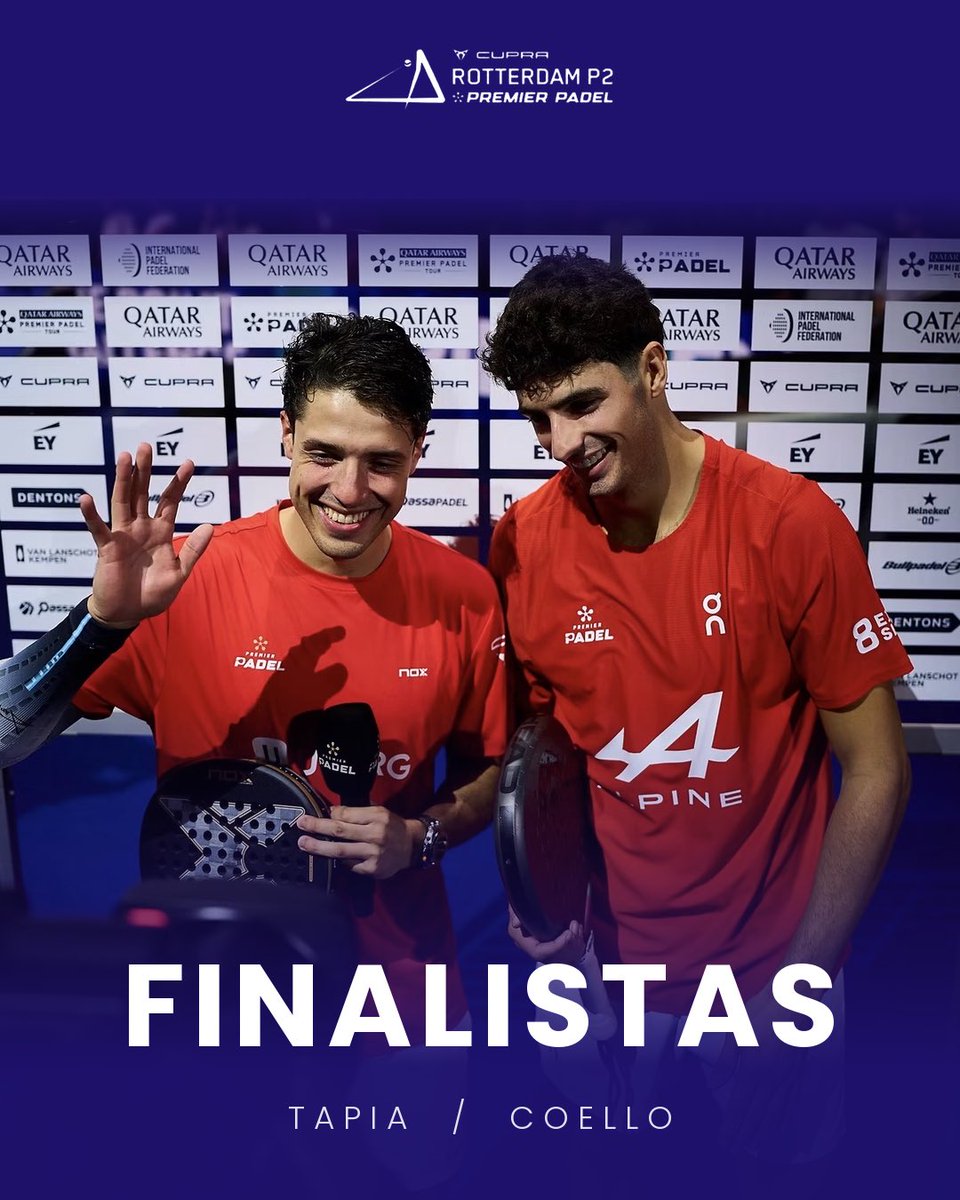 gerardo95223370's tweet photo. Tapia y Coello a la final 🏆🇳🇱

Remontada ante González y Campagnolo en Rotterdam: 6-1 / 3-6 / 6-1. 🔥

¿Quién será su rival?

#PremierPadel #Rotterdam #Padel #Finalistas #semifinal https://t.co/HvMp4nXLhM