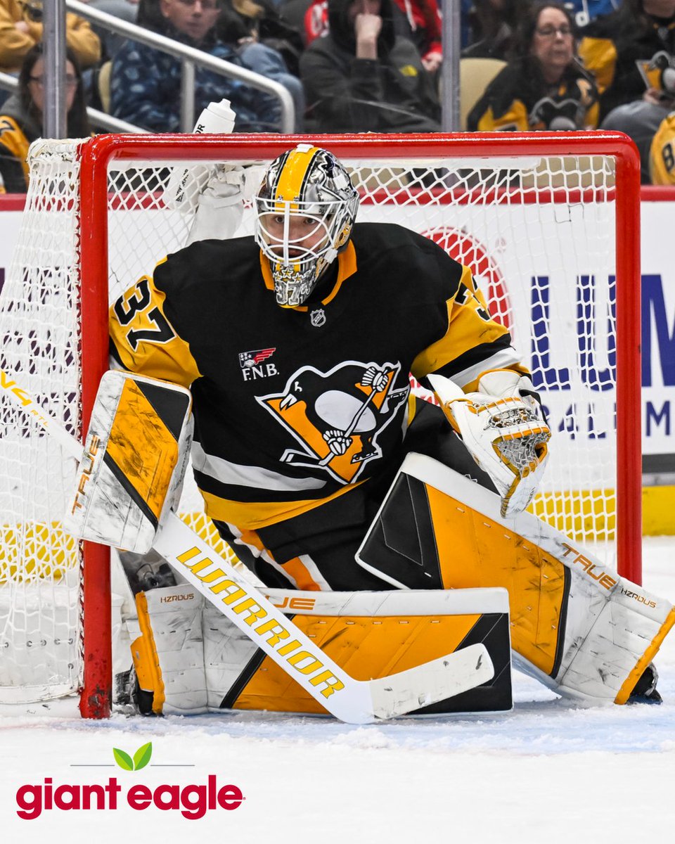 penguins's tweet photo. Coach Muse confirms that Arturs Silovs will start in goal tonight.  

The "Season Saves" program returns this season, with @GiantEagle pledging to donate $10 to @PghFoodBank  for every save made by a Penguins goalie at home. https://t.co/Qc1w13BsQb