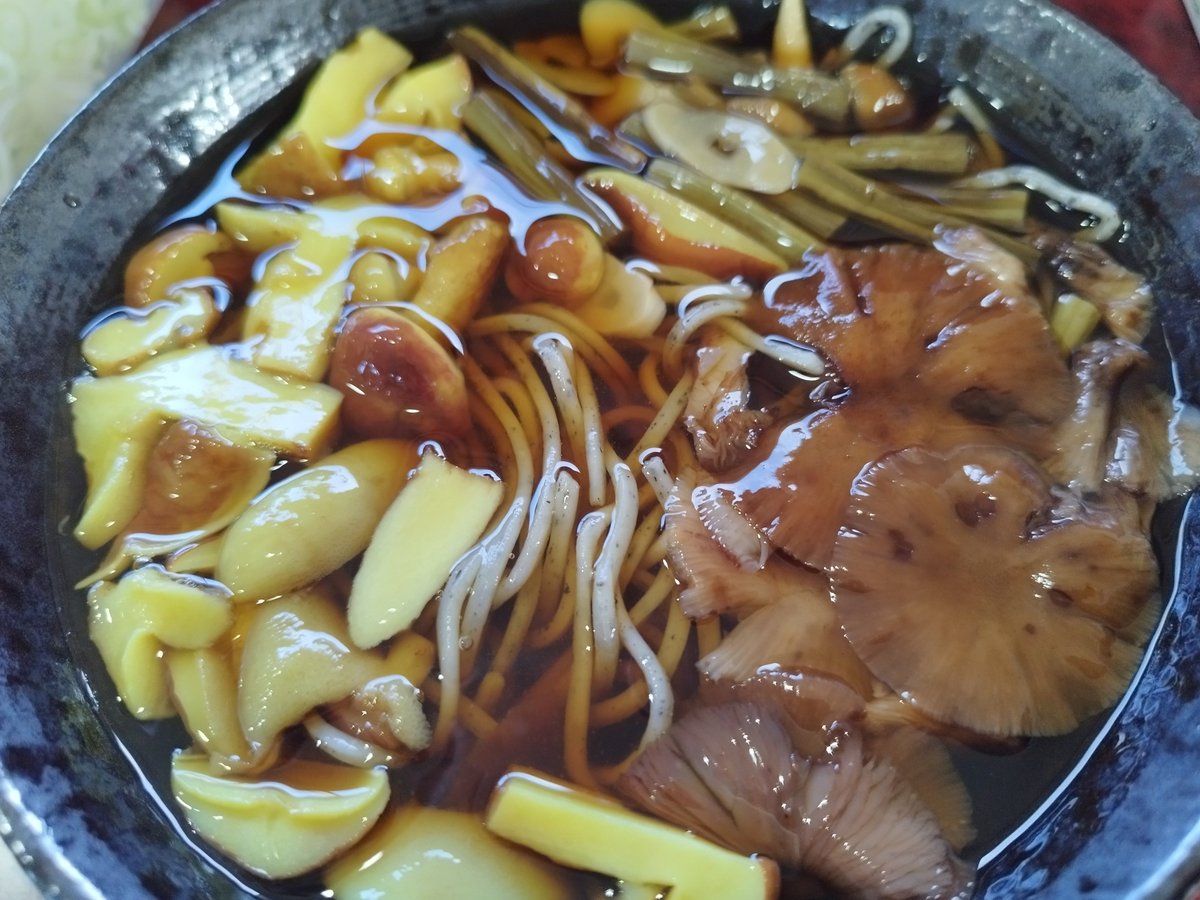 andou0725's tweet photo. キノコそば
落葉きのこ＆ボリボリ
去年は豊作だったマツタケは良くないんだって
あと、買うつもりだった干しポルチーニが売り切れだった。無念
青山のさんさい食堂 https://t.co/TF8CsCL3L8
