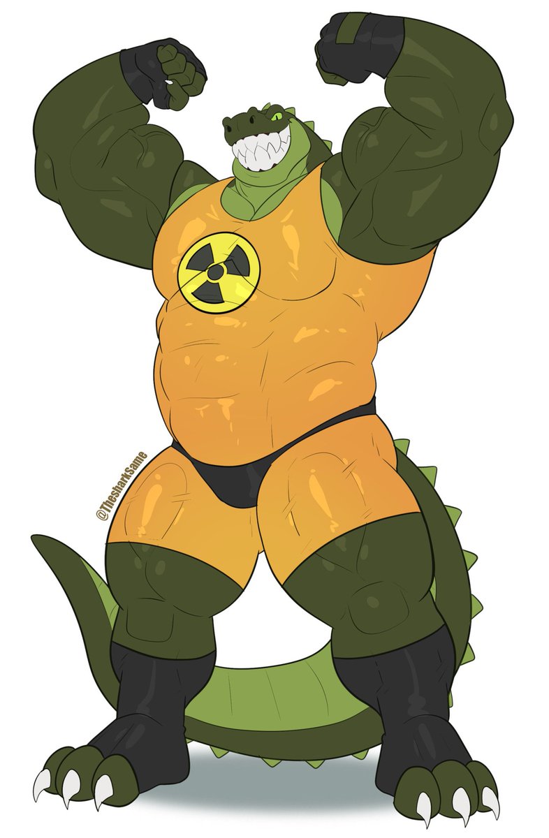 jimy55's tweet photo. The mighty Kaiju Superhero Atomic Titan as he shows of his mighty muscles 

Art by @ThesharkSame 
Atomic Titan by @jimy55 https://t.co/ZVRt9NE7JU