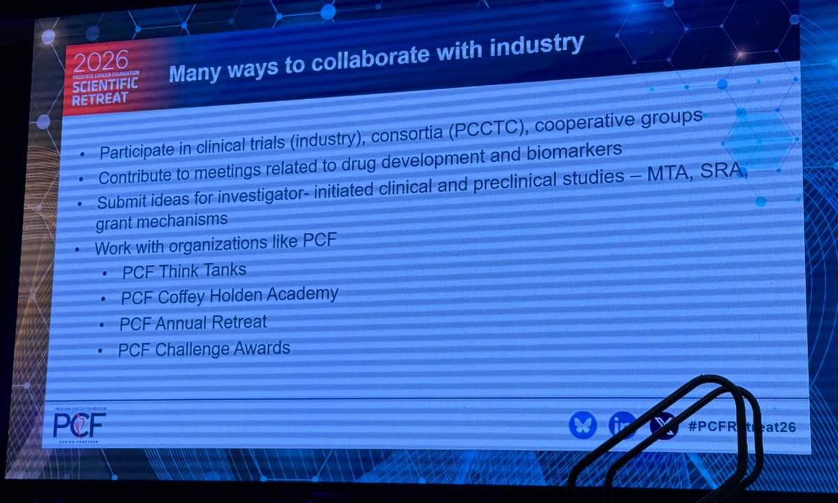 neerajaiims's tweet photo. In the @PCF_Science #PCFretreat26 , enjoyed the brilliant talk by,  @mishabeltran @DanaFarber_GU 👉Mechanism of resistance to PSMA directed RLT Rx, tips for young investigators, and the value of team science (quote from Dr. Felix Feng) @PCF_Science @urotoday @DanaFarber https://t.co/hI9eeFGJ3C