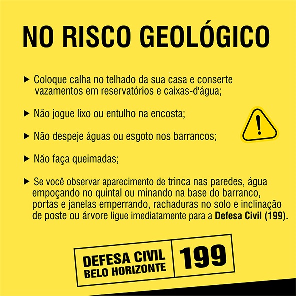 defesacivilbh's tweet photo. 12h28 - Em virtude dos volumes de chuvas registrados nas últimas horas e a previsão de mais chuvas, existe risco geológico moderado nas regionais Barreiro, Oeste e Centro Sul até 8 horas de segunda-feira (5). https://t.co/tX1ZdmlUej