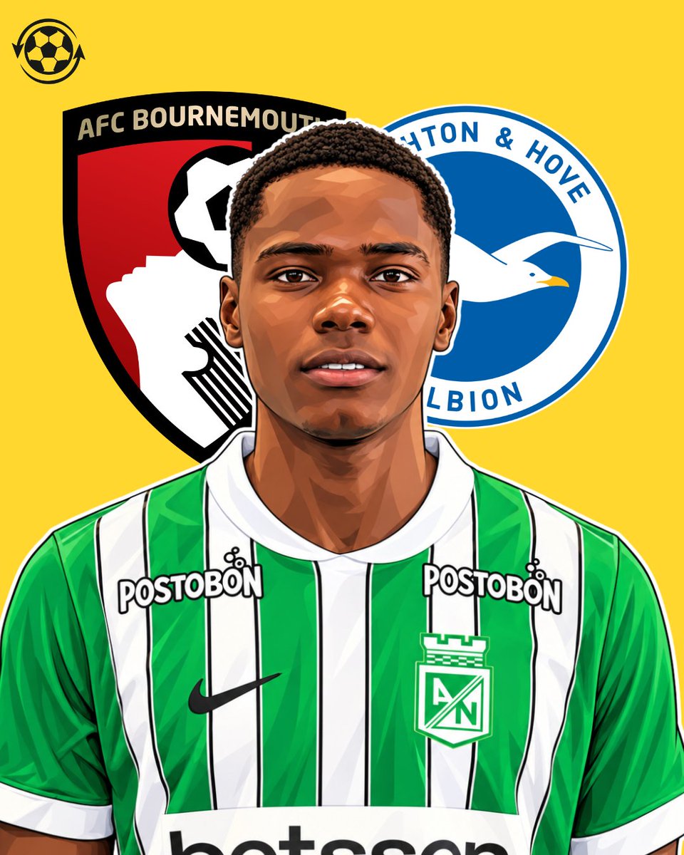 DeadlineDayLive's tweet photo. 🚨 Brighton and Bournemouth have sent scouts to watch Atletico Nacional centre-back Neider Parra.

Porto, Ajax and Palmeiras are also tracking the 21-year-old Colombian as competition for his signature grows.

Parra impressed in a 3-1 win over Junior Barranquilla, registering an assist and winning 100% of his tackles.

(Source: Sport Witness)