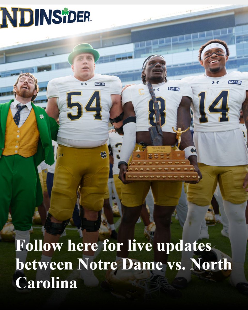 SBTsports's tweet photo. Notre Dame football vs UNC live scores, updates, highlights from Chapel Hill here⬇️
https://t.co/TFUBfTQrBq https://t.co/f5HqsEYK3Q