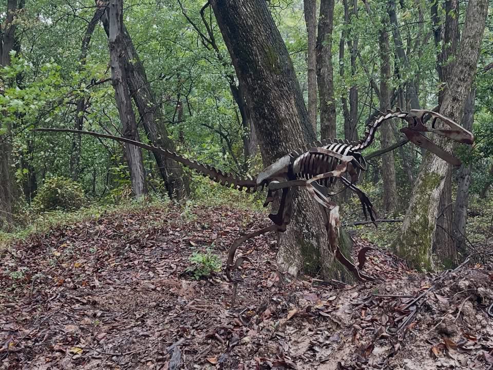 Cretaceous_Dave's tweet photo. Sculptures on the Discovery Trail at Dinosaur Park in Laurel, MD. Opens today. https://t.co/enXJoRYvMH