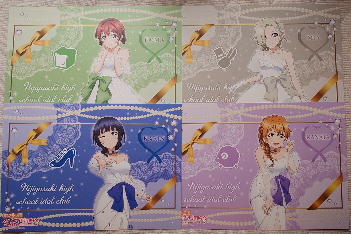 ariamk2's tweet photo. 本日の戦利品
GIGOのμ'sアクスタ、フリー入場で在庫心配でしたが無事に購入できました。
衣装可愛すぎてコンプしちゃいましたw
コラボカフェのコースターは交換で推しの真姫ちゃんお迎え。交換して下さった方々に感謝🙏
移動してお台場のカフェでは虹ヶ咲のランチョンマットコンプw https://t.co/VsmCgidLEK