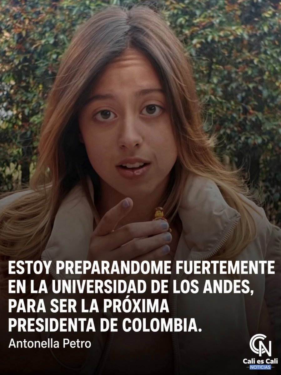 ojocolombia2026's tweet photo. 🇨🇴 ANTONELLA PETRO hija de PETRO asegura que se está preparando fuertemente en la UNIVERSIDAD DE LOS ANDES para ser la próxima PRESIDENTE de COLOMBIA.

Que opina de esta declaración ❓ https://t.co/gqECDNcKpE