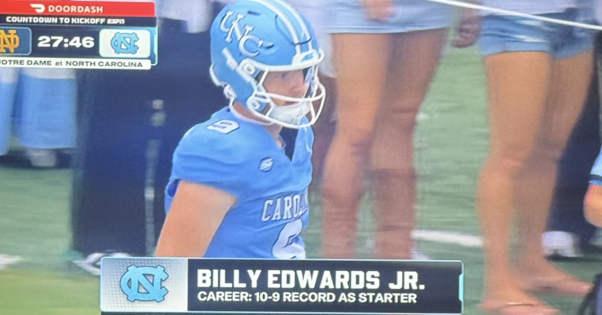 hcgsports's tweet photo. Billy Edwards being 10-9 as a starter is the definition of mid. #uncfootball https://t.co/XFArvrEfax