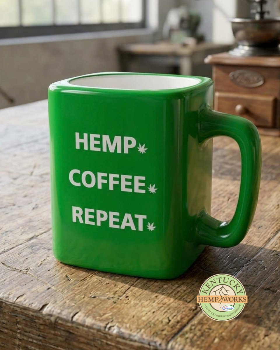 KyHempWorks's tweet photo. Hemp. Coffee. Repeat. ☕🌿

Our Hemp Coffee Repeat Mug is ON SALE now. Grown by local farmers, made by family in Western Kentucky.

Grab yours 👇
 https://t.co/cQVykYZt2U

#KentuckyHempWorks #KentuckyProud #HempCoffeeRepeat https://t.co/Tdth2IJTj6