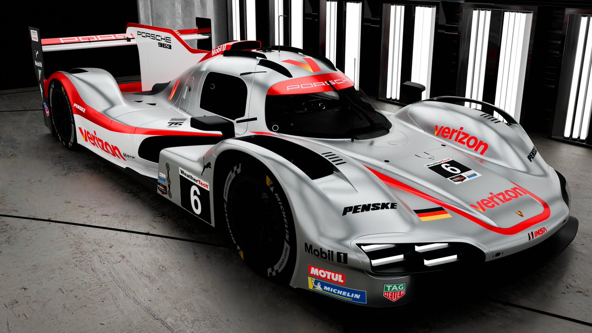 dr_designmotor's tweet photo. Verizon Porsche 963 Livery Concept
During this year, @Team_Penske has produced some throwback liveries for the celebration of the 60th anniversary. One of the most beautiful livery was the Indycar @Verizon metal.
#Imsa
#porsche 
#penskeracing 
#penske 
#petitlemans https://t.co/kDy2m6XJWW
