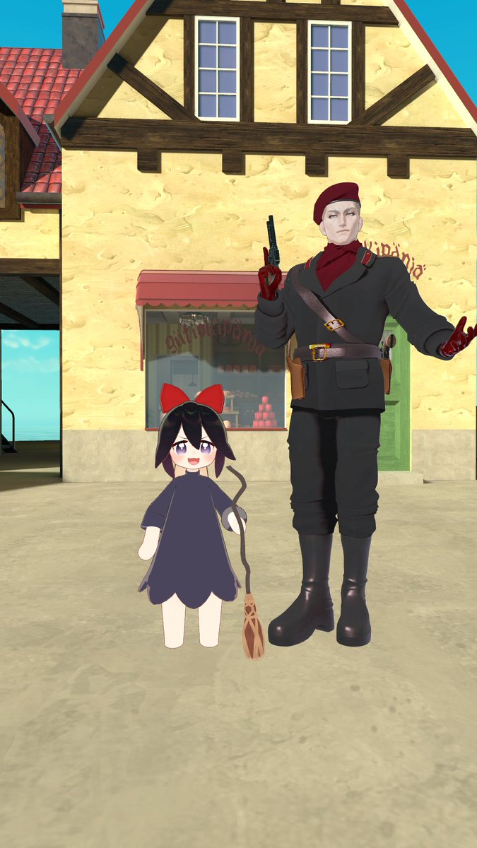 vrc_sharbo's tweet photo. わたし魔女のキキ。
こっちは山猫の大将。
#VRChat https://t.co/o7GDBtV681