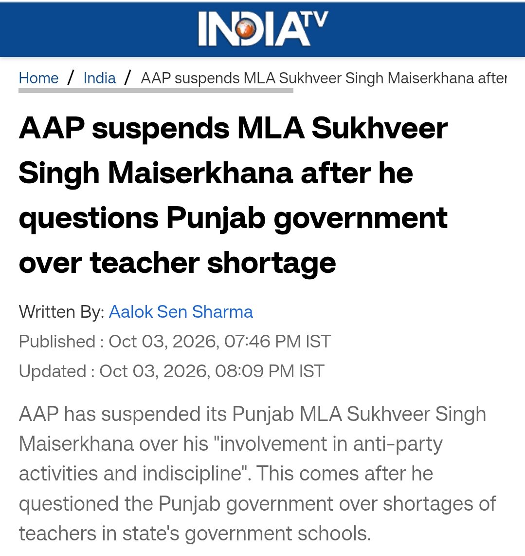 drishtadyumn's tweet photo. In case you guys missed it,

Arvind Kejriwal is now personally kicking out party members who question the horrible state of government schools in Punjab. https://t.co/uFF6p728zq
