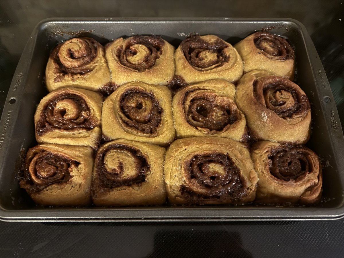 Abn_Panzer's tweet photo. Oh hell. 
Who all walked into their house, from the gym, and found their kid made sourdough pumpkin spice cinnamon rolls?
Just me?!? https://t.co/Pen6QqZdz5
