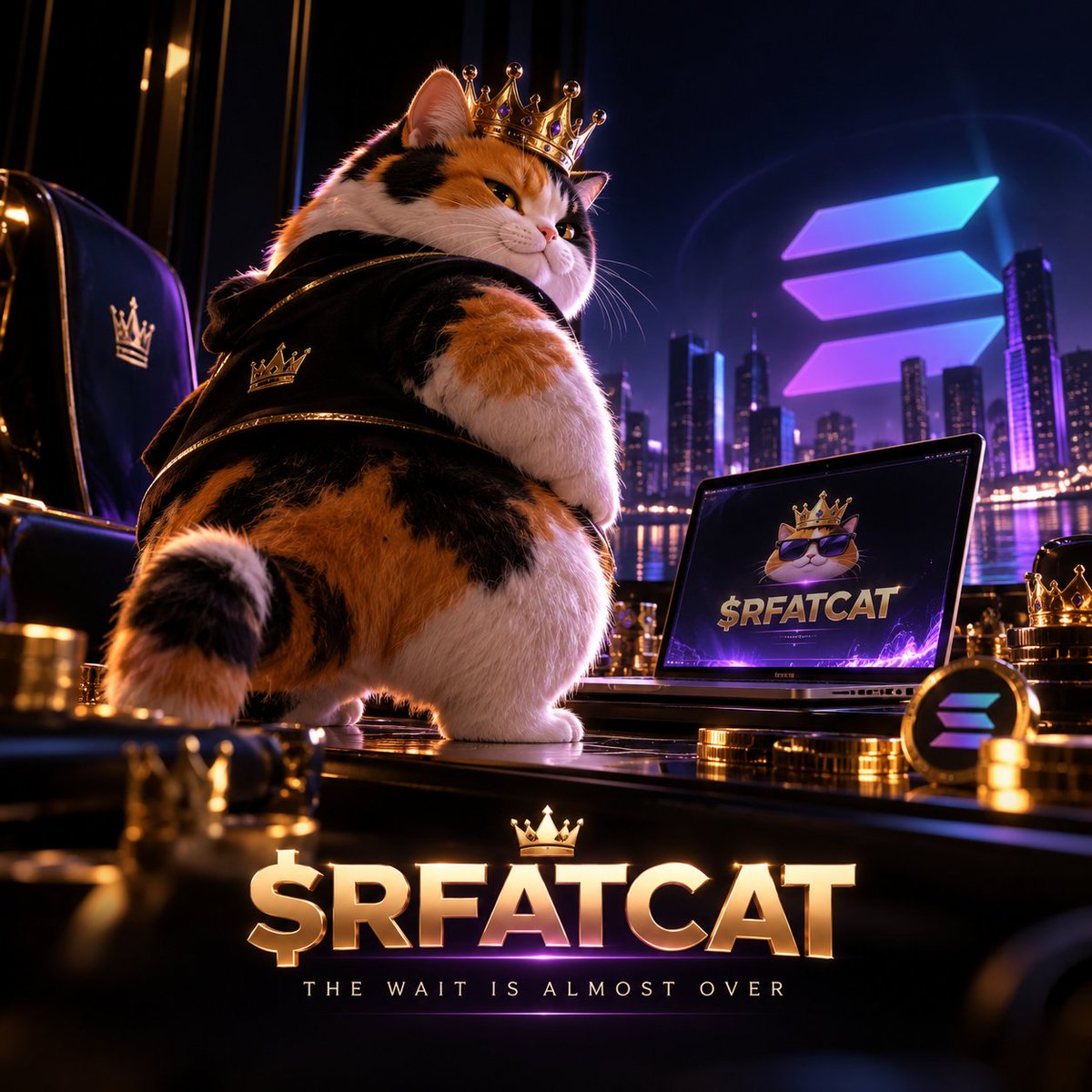 RichFatCatonSol's tweet photo. The wait is almost over. 👑🐈

A new king is about to enter Solana.

$RFATCAT is getting closer.

Keep your eyes open.
Something is coming. 🐾

#RFATCAT #Solana #Memecoin #Crypto #SolanaMemecoins https://t.co/eb2JOJ7o1E