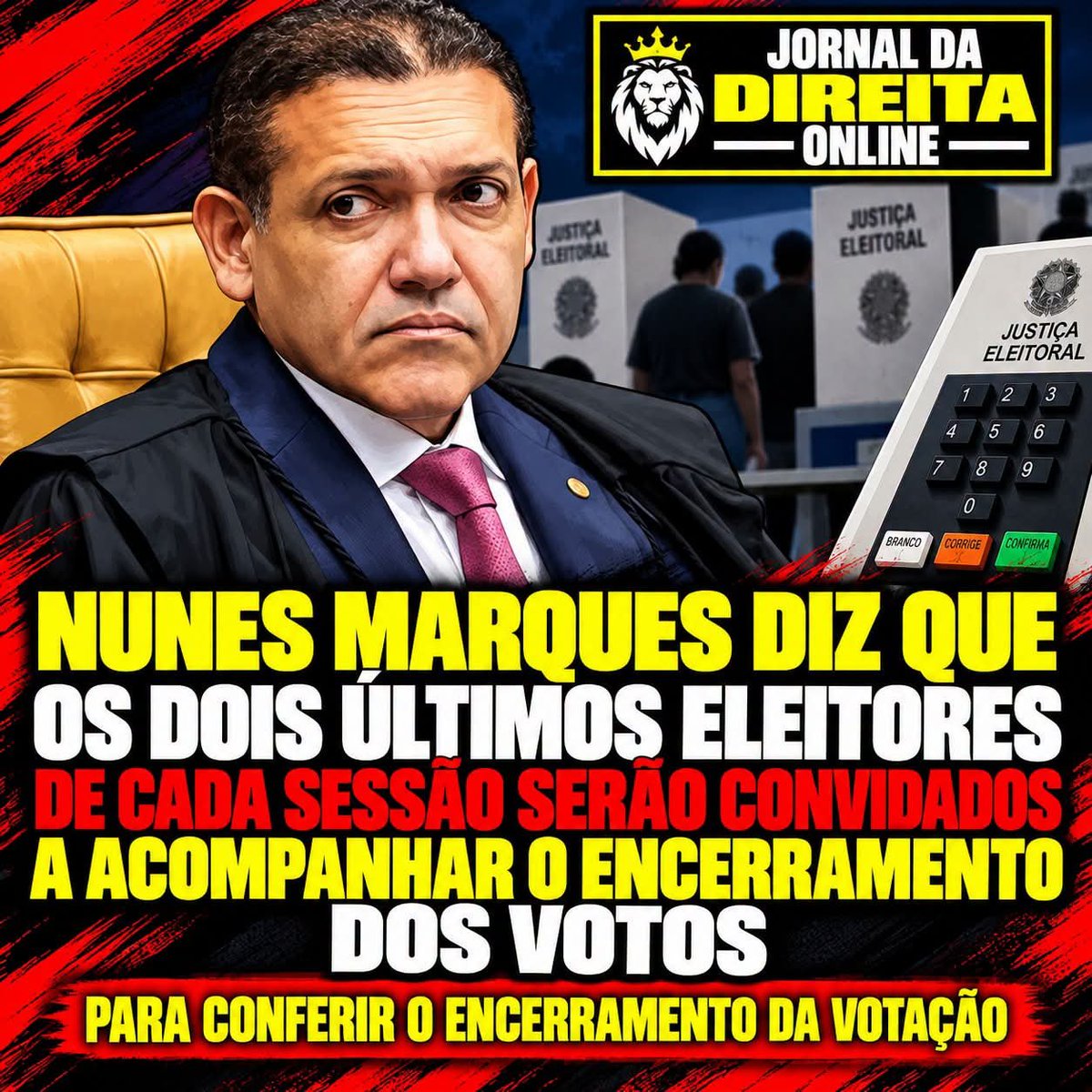 orlando__63's tweet photo. O presidente do TSE, ministro Kassio Nunes Marques, destacou que essa medida serve para reforçar a segurança e a confiança no processo eleitoral.

Eles acompanham a impressão do boletim de urna, o documento em papel que traz o total de votos computados naquela seção específica. https://t.co/vV0EPBBphF