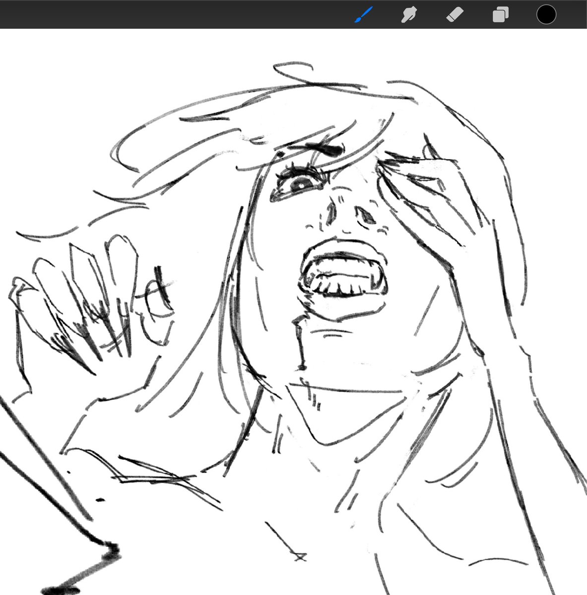 derehent's tweet photo. Scary girl! #wip https://t.co/IE1N7lil1G