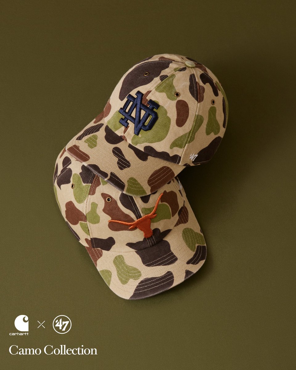 47's tweet photo. Carhartt x ’47. The Camo Collection.

Available for for NCAA, NFL, MLB®, NBA, and NHL at https://t.co/zZ4ZreVdt3 https://t.co/1Z03dWd7yt