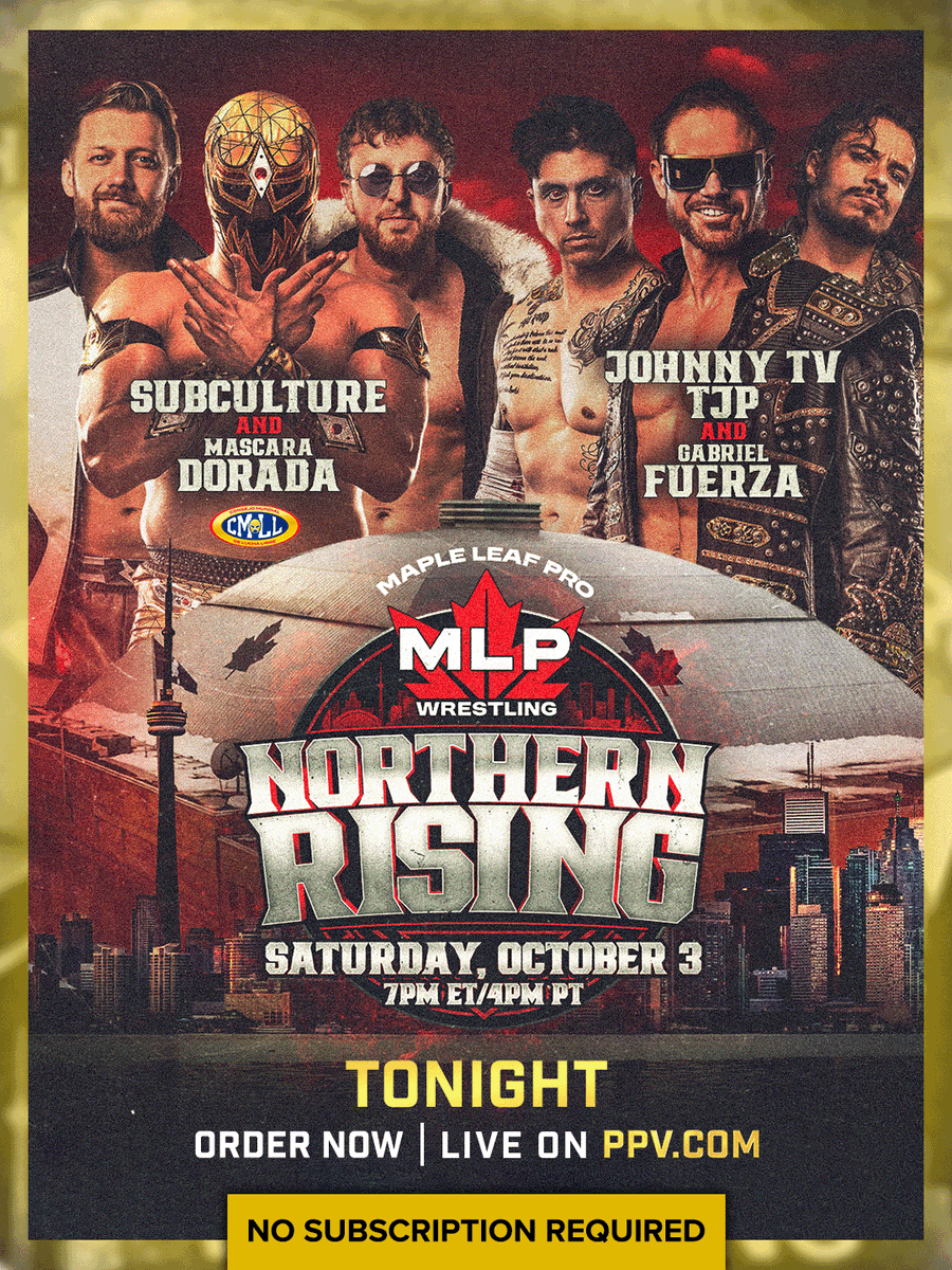 ppv_com's tweet photo. Northern Rising takes over Toronto TONIGHT. 

Copeland. Maclin. Andrade. Championship chaos. 😳

LIVE TONIGHT.  7 PM ET.  ORDER  ON https://t.co/LlTIlTSgNl.

@RatedRCope 
@SteveMaclin https://t.co/7sxy7KHL7X