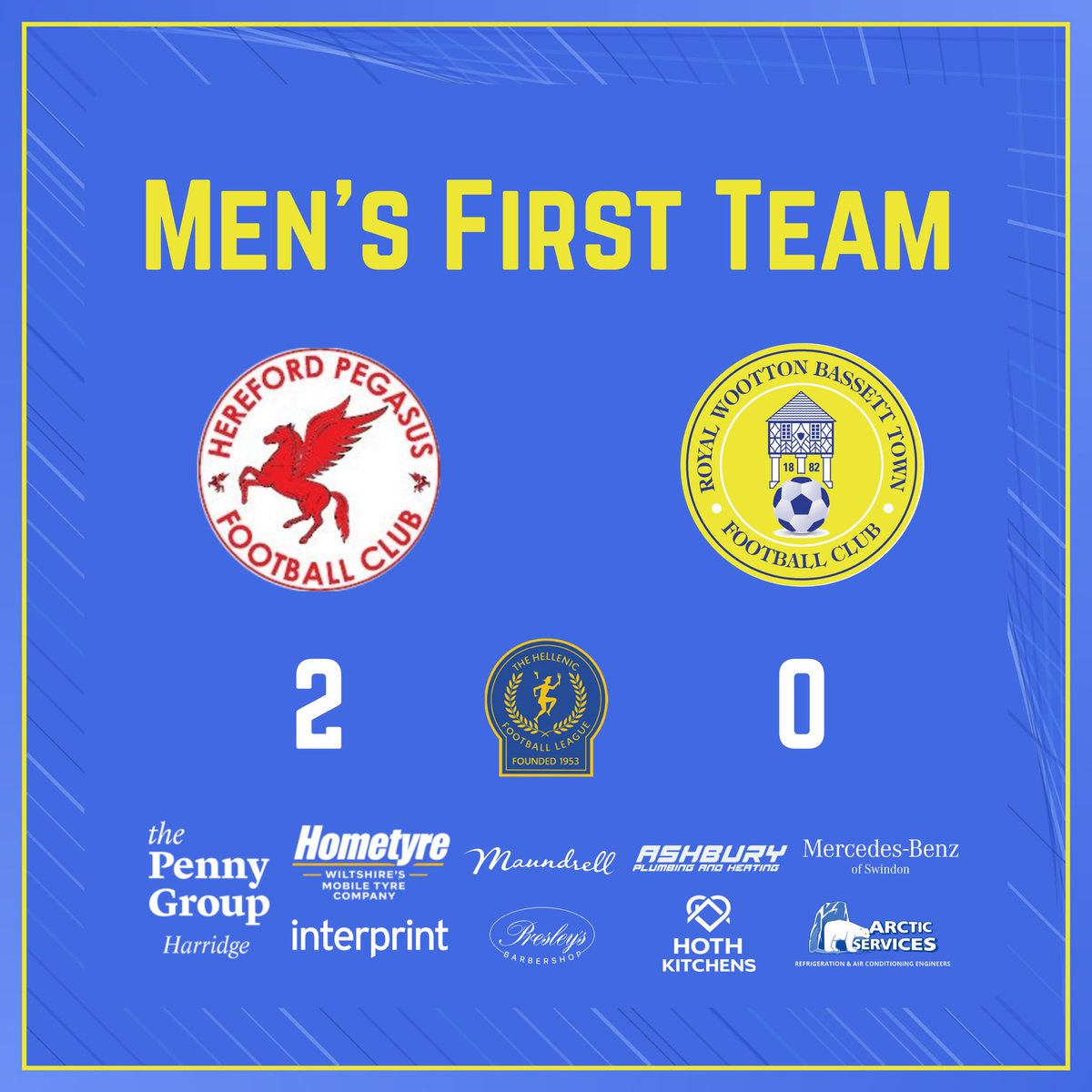 RWBTFC's tweet photo. Full time in the @HellenicLeagueX Premier Division:
@HerefordPegasus 2 - 0 #rwbtfc
Jaxson Hundt’s late goal seals a win for the hosts https://t.co/B5CSb9l2ZD