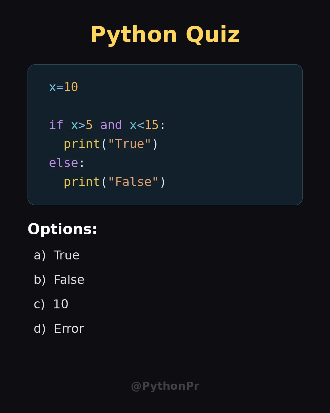 Python Programming on X: "Python Quiz: 90% of the beginners answer this ...