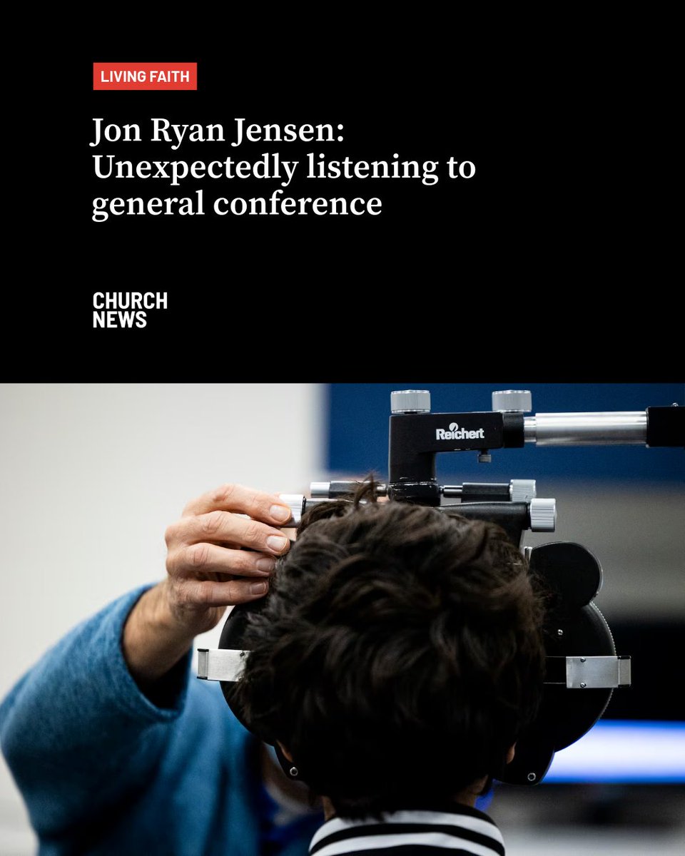 the_churchnews's tweet photo. Church News editor Ryan Jensen writes about a time he could only listen to, not watch, general conference. "Sitting in the dark, I listened to inspired messages from God's Prophet and other Church leaders, and I felt the Holy Ghost." https://t.co/TqDBYDmG9r