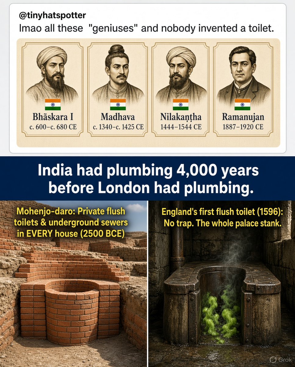 jcrabtree's tweet photo. 🛑😡 Are YOU fed up with the hatred toward 🇮🇳 India?

FYI, ​in 2000 BCE, when 🇮🇳 India had flush toilets, children were being eaten by cannibals in 🇬🇧 Britain.

In 🇺🇸 San Francisco today there is plenty of human 💩 in the streets. 

🙏 Share if you care 🔂 https://t.co/VPTXDH2Ywc