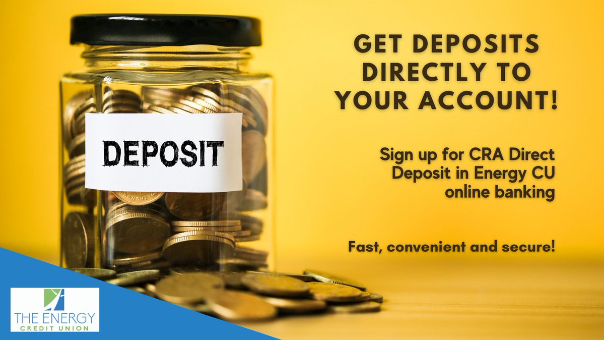 thecreditunion's tweet photo. Manage your Canada Revenue Agency direct deposit information through The Energy Credit Union Limited online banking! . To sign up for online banking or if you have questions, simply call our offices at 416-238-5606 ext. 0 https://t.co/bsufAb2FD7