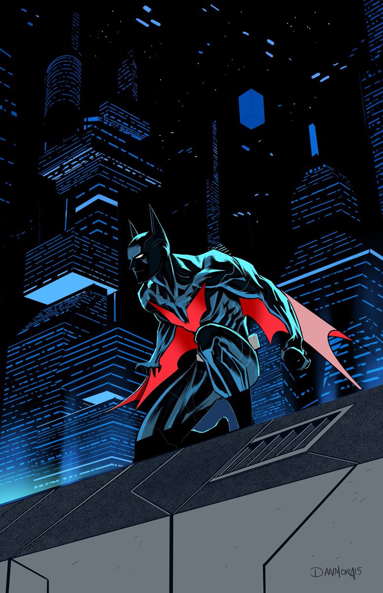 TheBatHome's tweet photo. Batman Beyond by Dan Mora. A stunning vision of Gotham’s future. https://t.co/IiJ9vfkGeJ