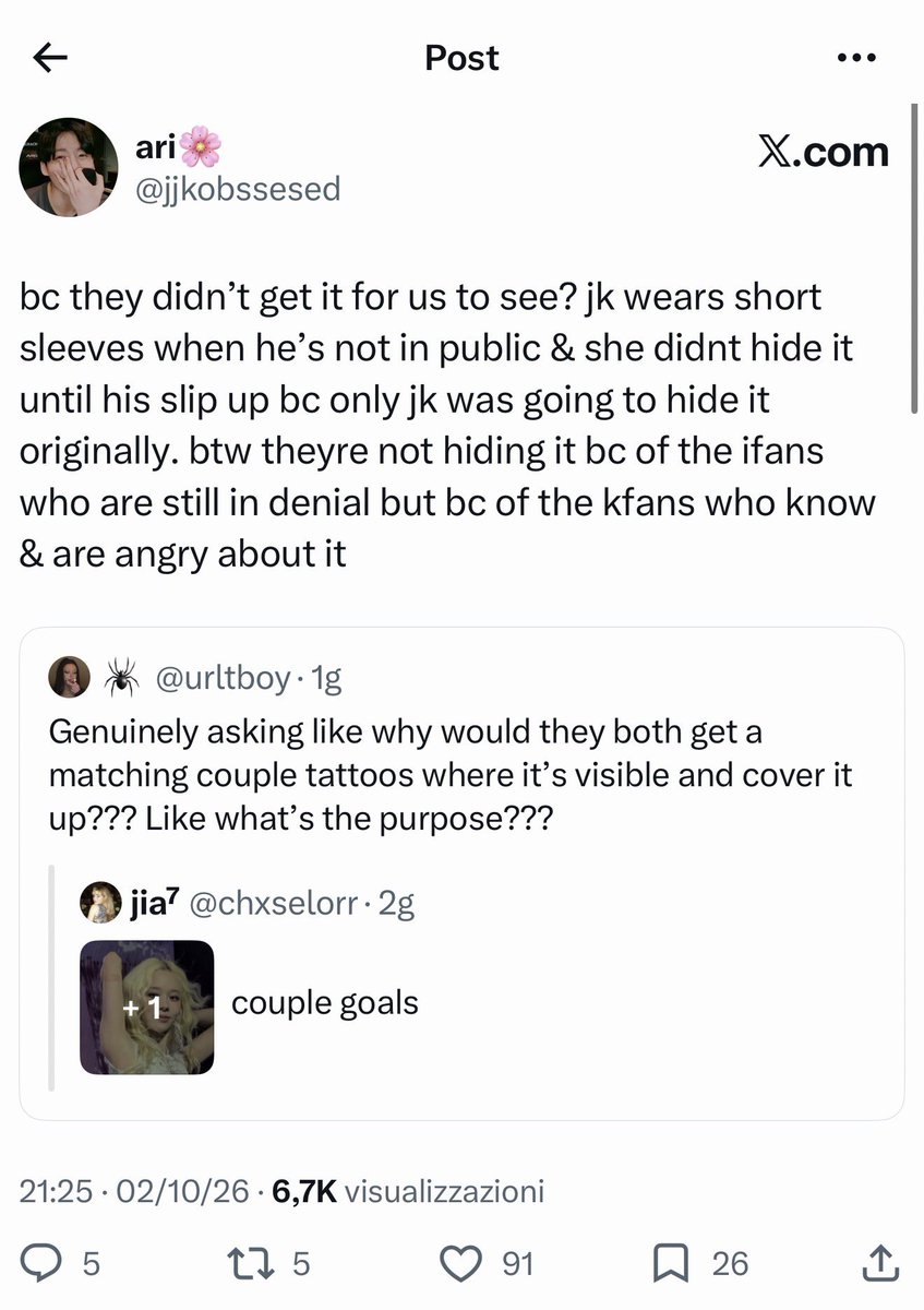 sugarplumprnxs_'s tweet photo. Claiming to be his Stan and then quoting a post from an anti..
“only jk was going to hide it originally” not you talking as if he actually told you this. 
And “kfans who know” people in Korea don’t know him personally, his Korean fans are the first to deny #that under every post. https://t.co/ZgdqbxtdUh