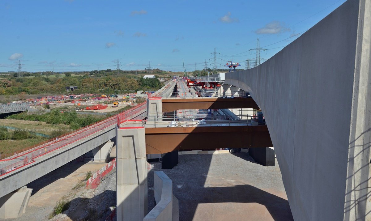 EngFocus's tweet photo. I had the privilege of walking 1.6km over a completed section of HS2 Water Orton Viaduct on Wednesday. It's been fascinating watching it take shape over the last 3 years. 1/2 #HS2 https://t.co/rKgL1BJoq8
