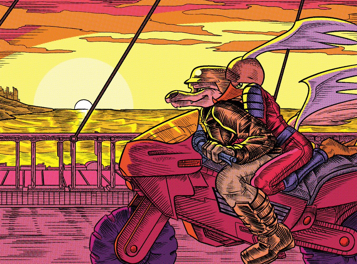 PbBancb0's tweet photo. Tech and Rev riding off into the sunset
#loonatics #fanartㅤㅤㅤㅤ #ship #techrev https://t.co/FHuFj2tHYu