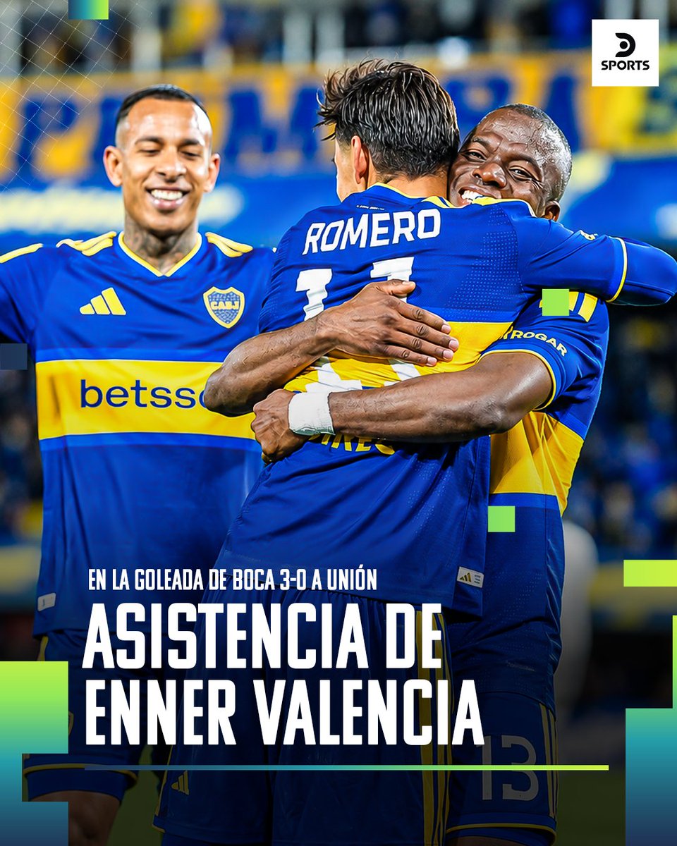 DSportsEC's tweet photo. ¡CON OVACIÓN INCLUIDA! 🇪🇨🔥

▶️ Enner Valencia ingresó entre aplausos a los 60' en el partido entre Boca y Unión por el Torneo Argentino.

👟 Superman brindó una asistencia para sellar la goleada 3-0 del Xeneize.

📷 Boca https://t.co/WX3xMadgF9