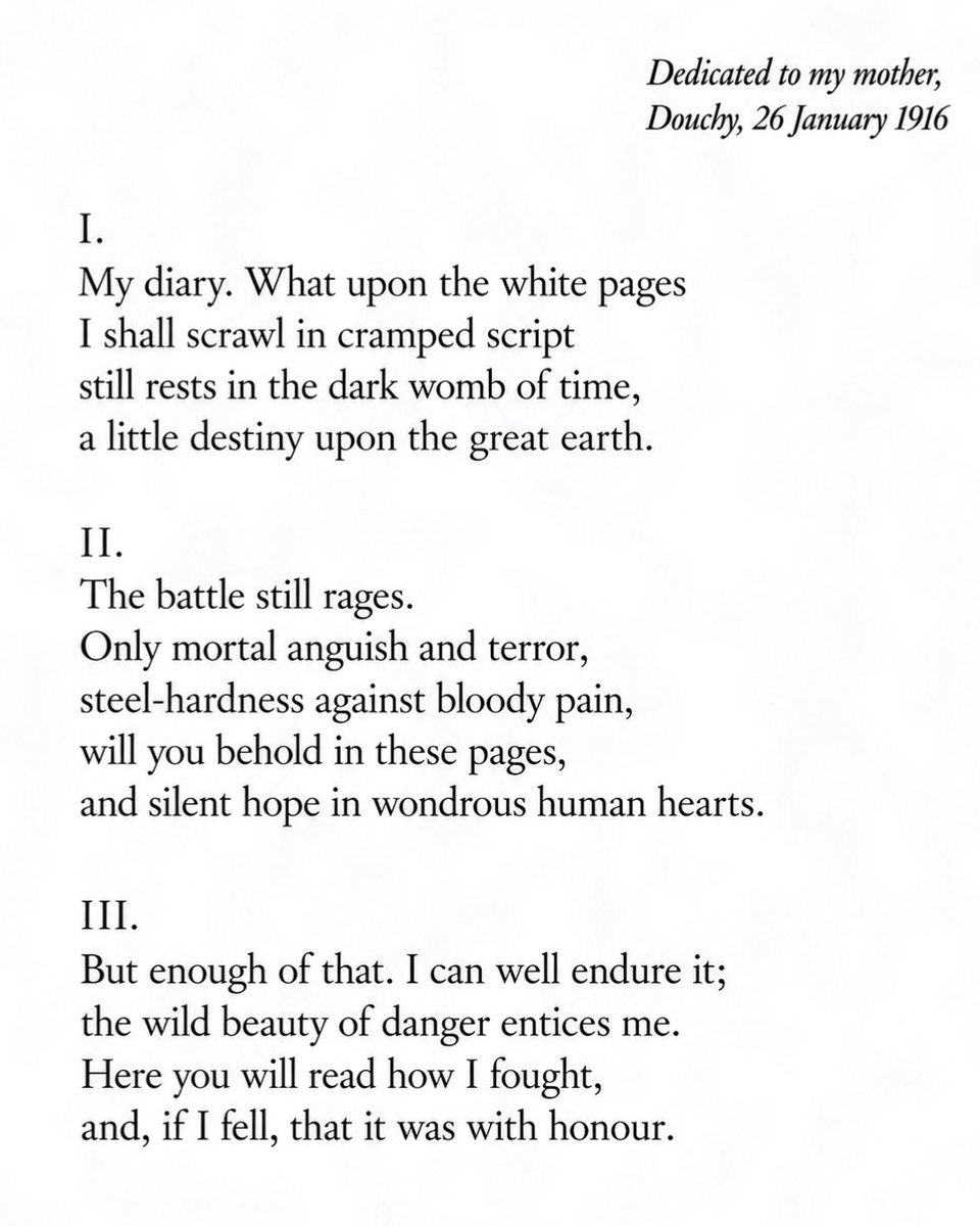 jungerslop's tweet photo. A lyric translated from the opening of Ernst Jünger’s World War I diary. https://t.co/0Nuwts3myj