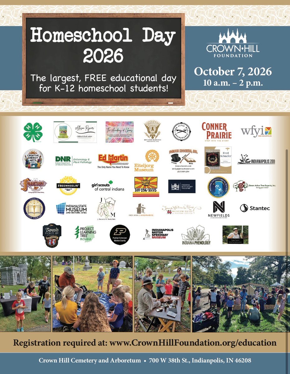 CrownHillCem's tweet photo. HOMESCHOOL DAY 2026 is next Wednesday, October 7th, from 10AM-2PM! 
FREE registration required at https://t.co/7dMyr4rvmj https://t.co/Hyaem0igrq